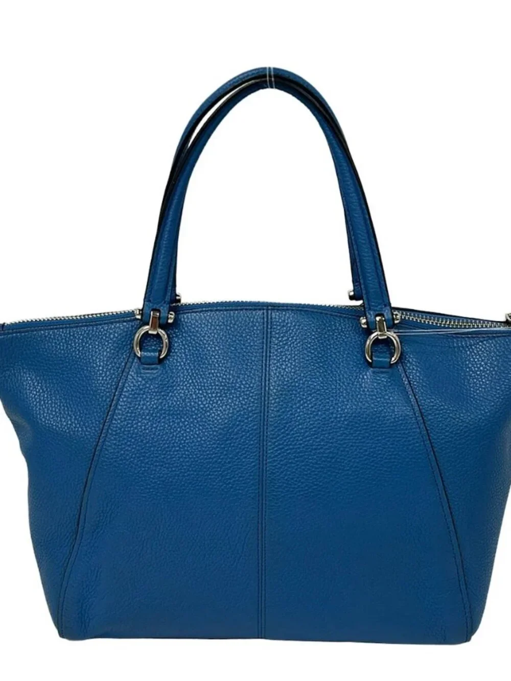 COACH Prairie Satchel Polished Pebbled Leather 58874 Blue Leather Handbag